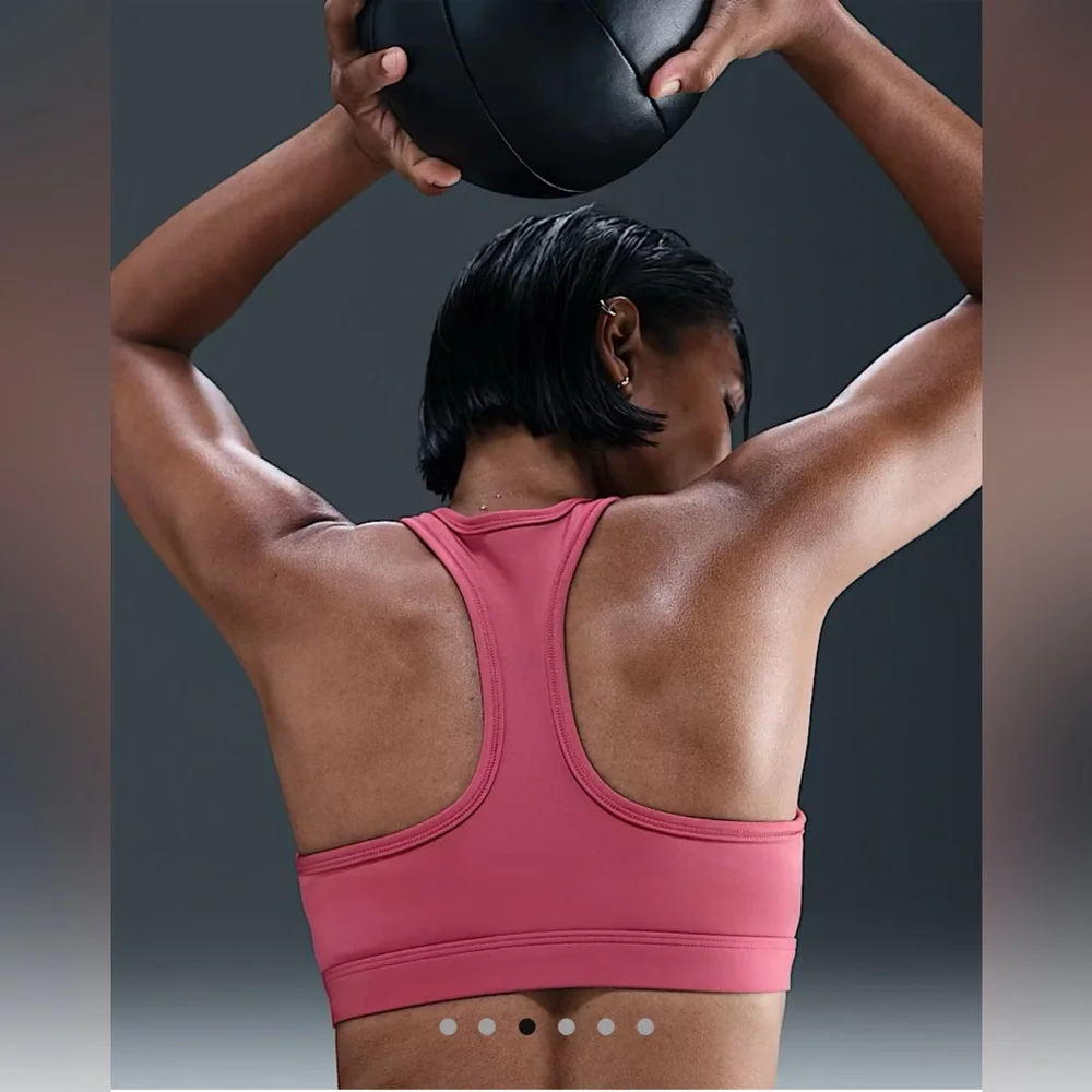 Nike Swoosh Women’s Small Padded Racerback Medium Support Sports Bra Sweet Beet